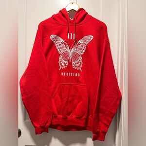 Gildans Womens Sweater 111 Institution Butterfly Graphic Oversize Hoodie Large